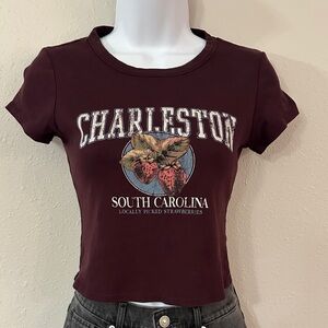 South Carolina Graphic Crop Top - Burgundy